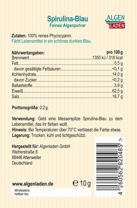 Spirulina Blau Details